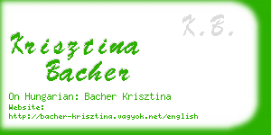 krisztina bacher business card